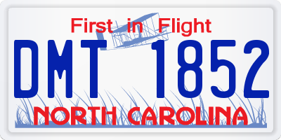 NC license plate DMT1852