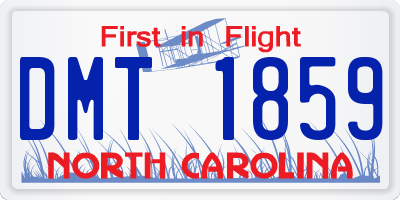 NC license plate DMT1859