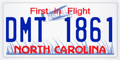 NC license plate DMT1861