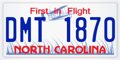 NC license plate DMT1870