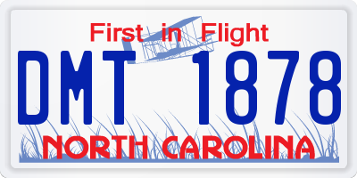 NC license plate DMT1878
