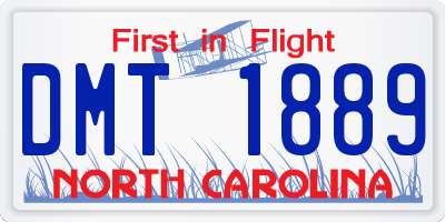 NC license plate DMT1889