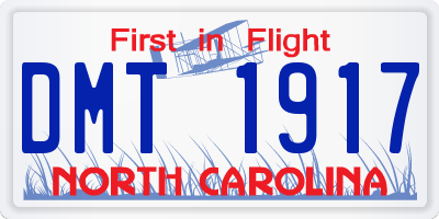 NC license plate DMT1917