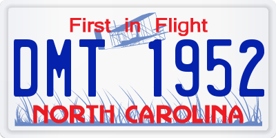 NC license plate DMT1952