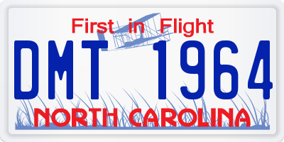 NC license plate DMT1964