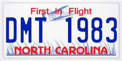 NC license plate DMT1983