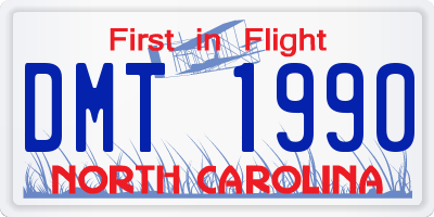 NC license plate DMT1990