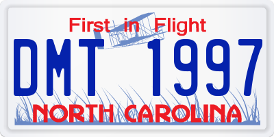NC license plate DMT1997
