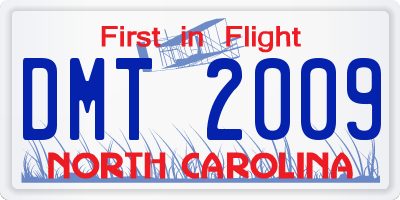 NC license plate DMT2009
