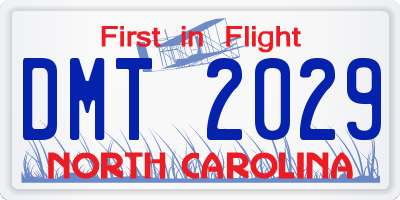 NC license plate DMT2029