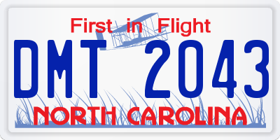 NC license plate DMT2043