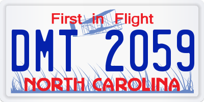 NC license plate DMT2059