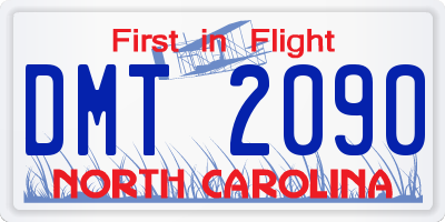 NC license plate DMT2090