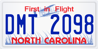 NC license plate DMT2098