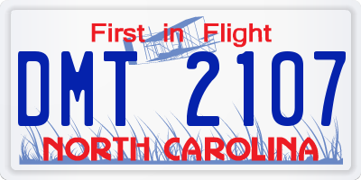 NC license plate DMT2107