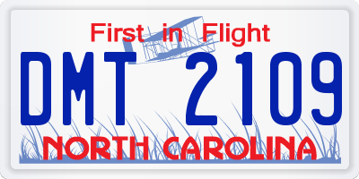 NC license plate DMT2109