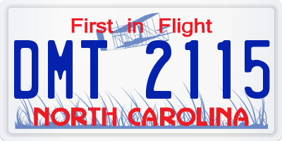 NC license plate DMT2115