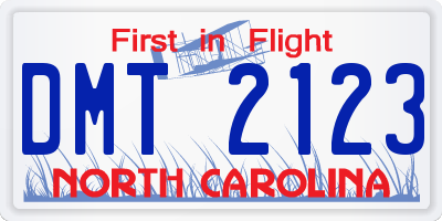 NC license plate DMT2123