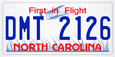 NC license plate DMT2126