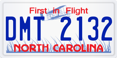 NC license plate DMT2132