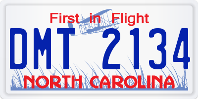 NC license plate DMT2134