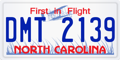 NC license plate DMT2139