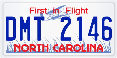 NC license plate DMT2146