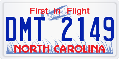 NC license plate DMT2149