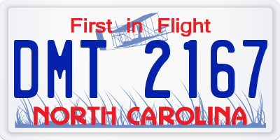 NC license plate DMT2167