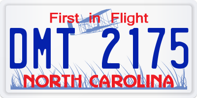 NC license plate DMT2175
