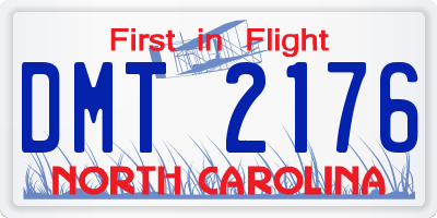 NC license plate DMT2176