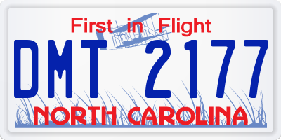 NC license plate DMT2177