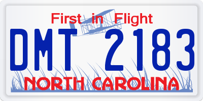 NC license plate DMT2183