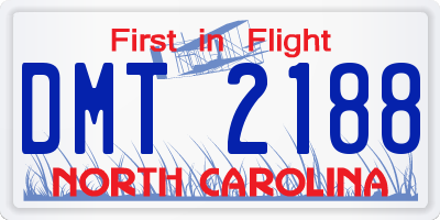 NC license plate DMT2188