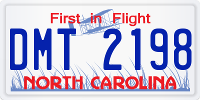NC license plate DMT2198