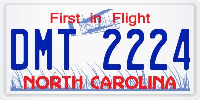 NC license plate DMT2224