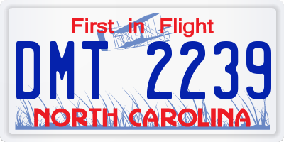 NC license plate DMT2239