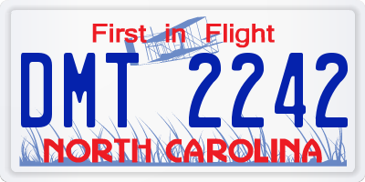 NC license plate DMT2242