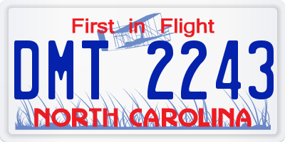 NC license plate DMT2243