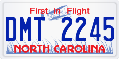NC license plate DMT2245