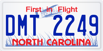 NC license plate DMT2249