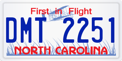 NC license plate DMT2251