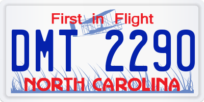 NC license plate DMT2290