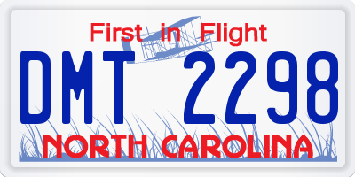 NC license plate DMT2298