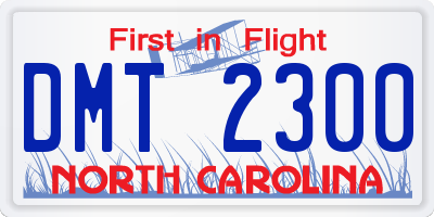 NC license plate DMT2300