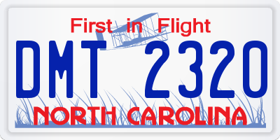 NC license plate DMT2320