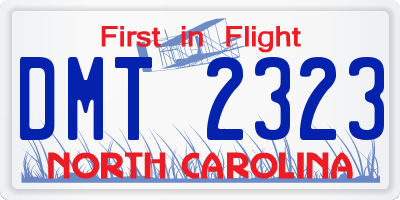 NC license plate DMT2323