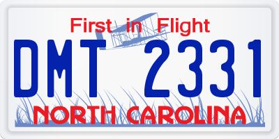 NC license plate DMT2331