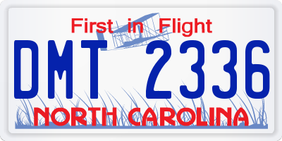 NC license plate DMT2336