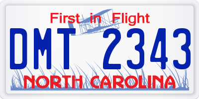 NC license plate DMT2343